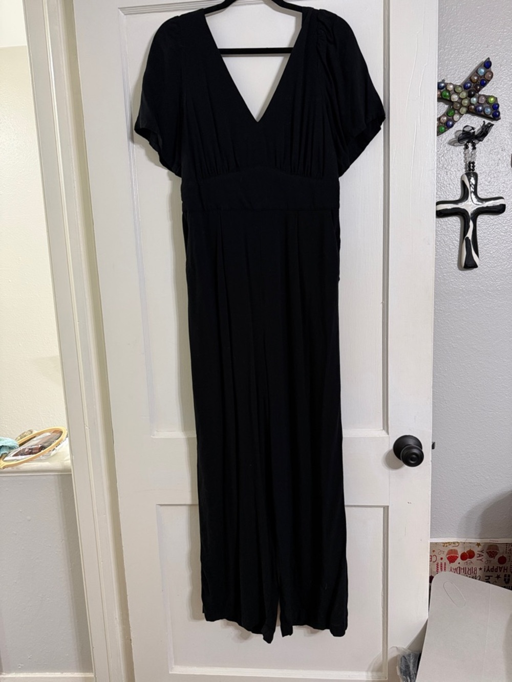 Black V-Neck Jump Suit